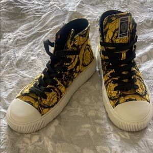 Versace Barocco Print High Top Sneakers